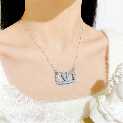 Crystal Letter Pendant Necklace | Gold & Silver Women's Fashion Jewelry