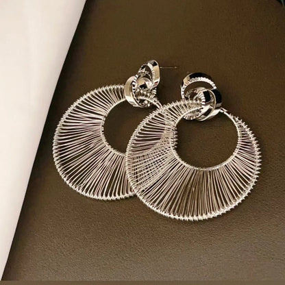 Gold Wire Woven Hoop Drop Earrings | Artisan Statement Jewelry