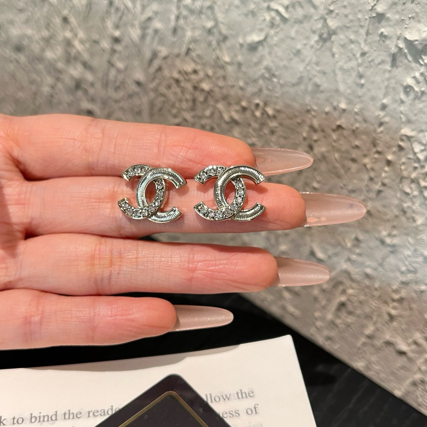 Double Arc Crystal Stud Earrings | Gold-Tone
