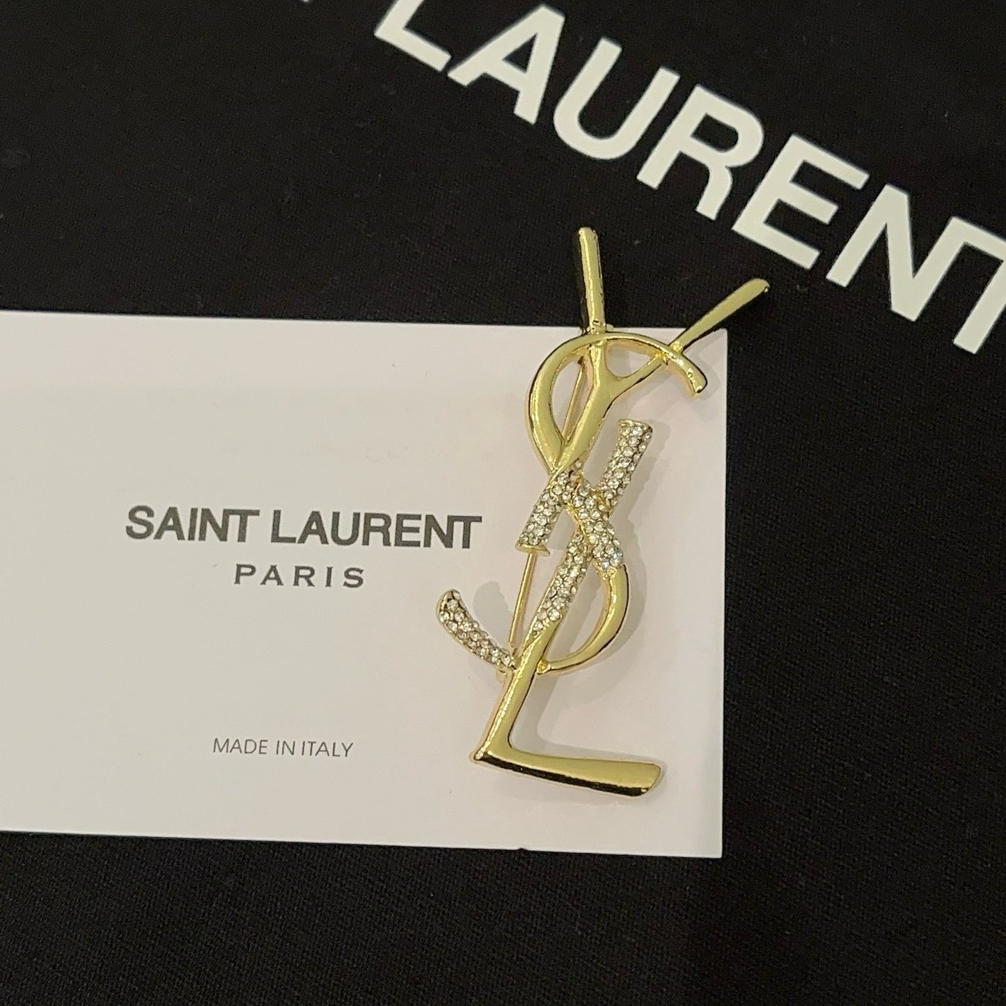 Monogram Crystal Brooch | Gold-Tone Letter Pin