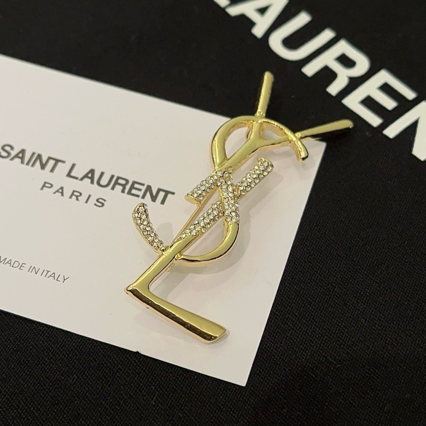 Monogram Crystal Brooch | Gold-Tone Letter Pin