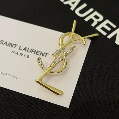Monogram Crystal Brooch | Gold-Tone Letter Pin