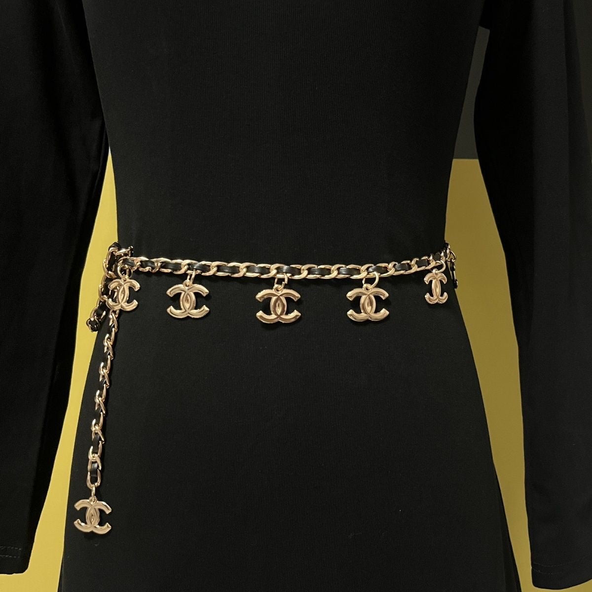 Multi-Charm Chain Waist Belt | Silver & Black