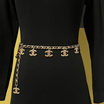 Multi-Charm Chain Waist Belt | Silver & Black