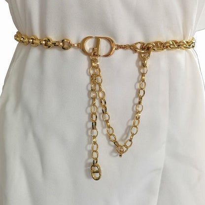 Double Tassel Chain Waist Belt | Gold-Tone