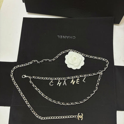 Gold Letter Charm Chain Waist Belt